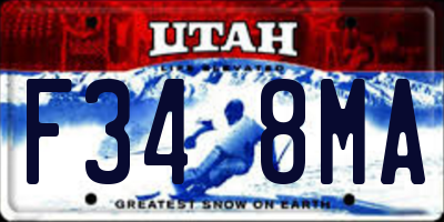 UT license plate F348MA