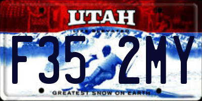 UT license plate F352MY