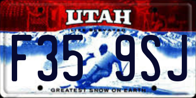 UT license plate F359SJ