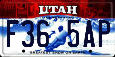 UT license plate F365AP