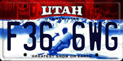 UT license plate F366WG