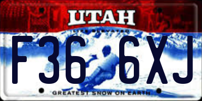 UT license plate F366XJ