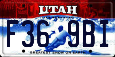 UT license plate F369BI