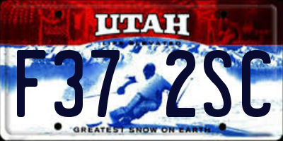 UT license plate F372SC