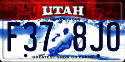 UT license plate F378JO