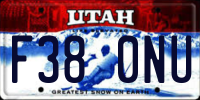 UT license plate F380NU