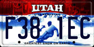 UT license plate F381EC
