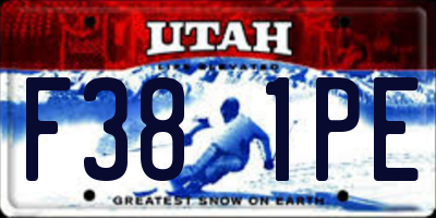 UT license plate F381PE