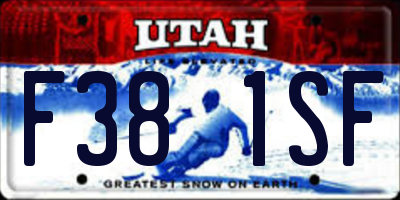 UT license plate F381SF