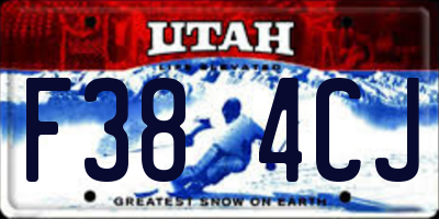 UT license plate F384CJ