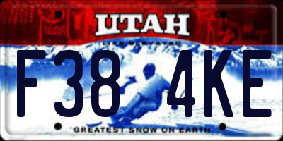 UT license plate F384KE