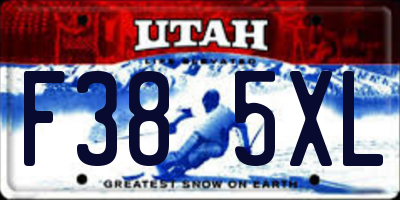 UT license plate F385XL