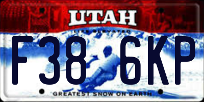 UT license plate F386KP