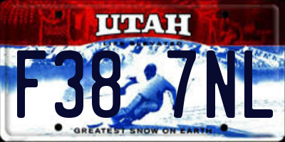 UT license plate F387NL