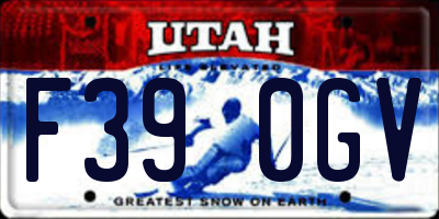 UT license plate F390GV