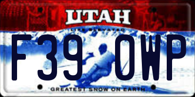 UT license plate F390WP