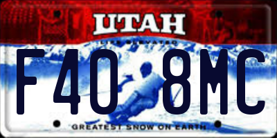 UT license plate F408MC