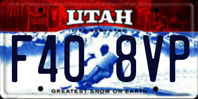 UT license plate F408VP