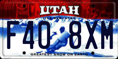 UT license plate F408XM