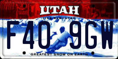 UT license plate F409GW