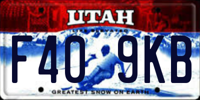 UT license plate F409KB