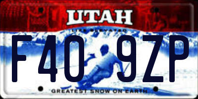 UT license plate F409ZP
