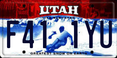 UT license plate F411YU