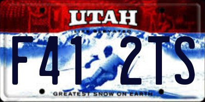 UT license plate F412TS