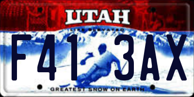 UT license plate F413AX