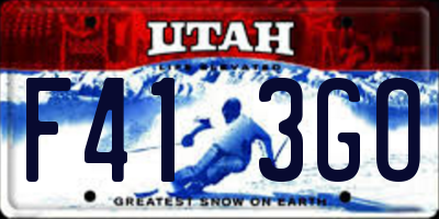 UT license plate F413GO