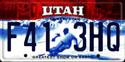 UT license plate F413HQ