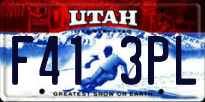 UT license plate F413PL