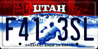 UT license plate F413SL