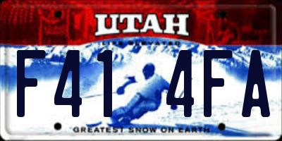 UT license plate F414FA