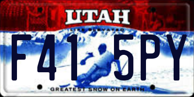 UT license plate F415PY