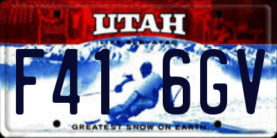 UT license plate F416GV