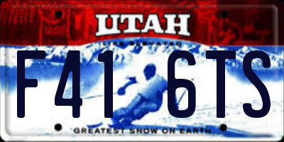 UT license plate F416TS