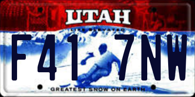 UT license plate F417NW