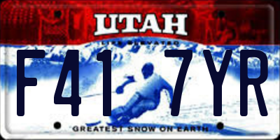 UT license plate F417YR