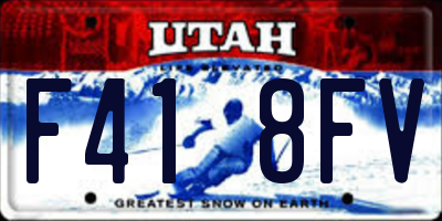 UT license plate F418FV
