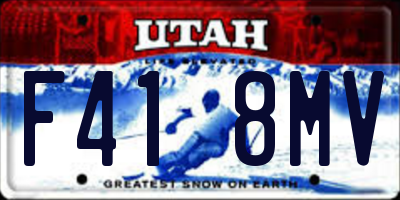UT license plate F418MV