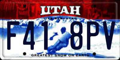 UT license plate F418PV