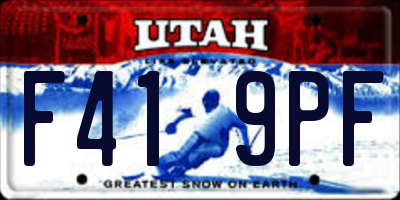 UT license plate F419PF