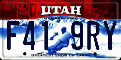 UT license plate F419RY