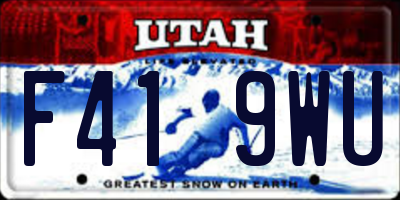 UT license plate F419WU