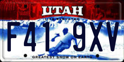 UT license plate F419XV