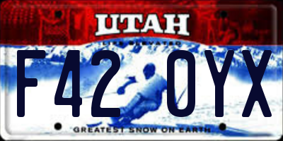 UT license plate F420YX