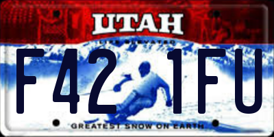 UT license plate F421FU