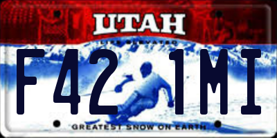 UT license plate F421MI