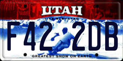 UT license plate F422DB